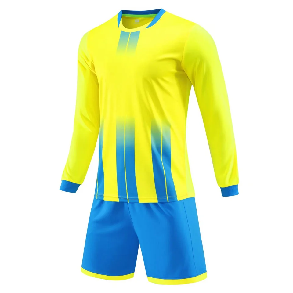 23/24 New Season Long Sleeve Soccer Jersey Suit for Men Children DIY Custom Sublimation Blank Man Kids Team Football Uniform Set