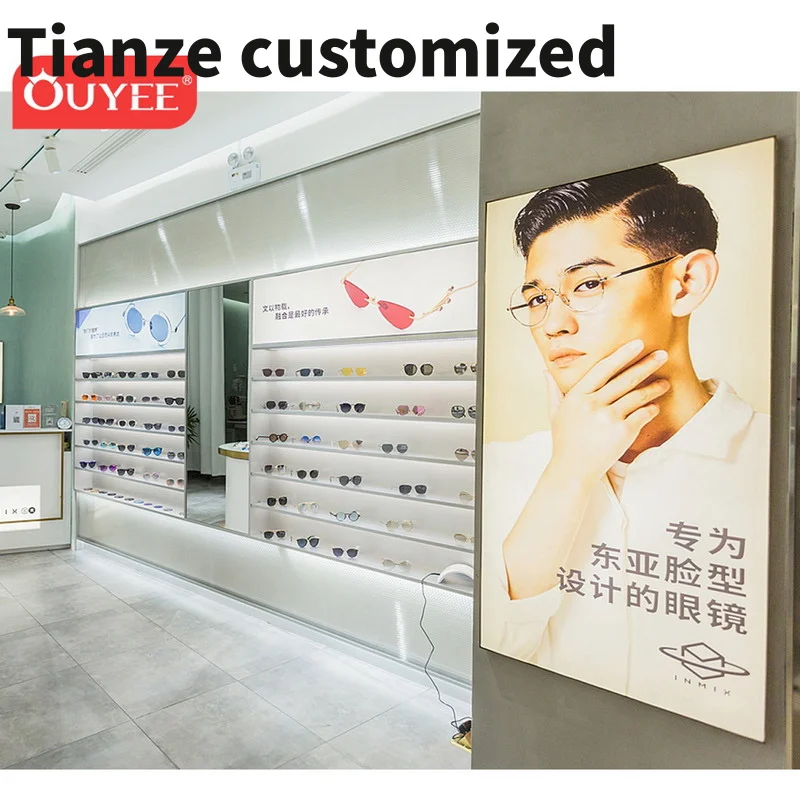 Customized-Modern Design MDF Eyewear Cabinet Optical Wall Display Sunglasses Display Rack