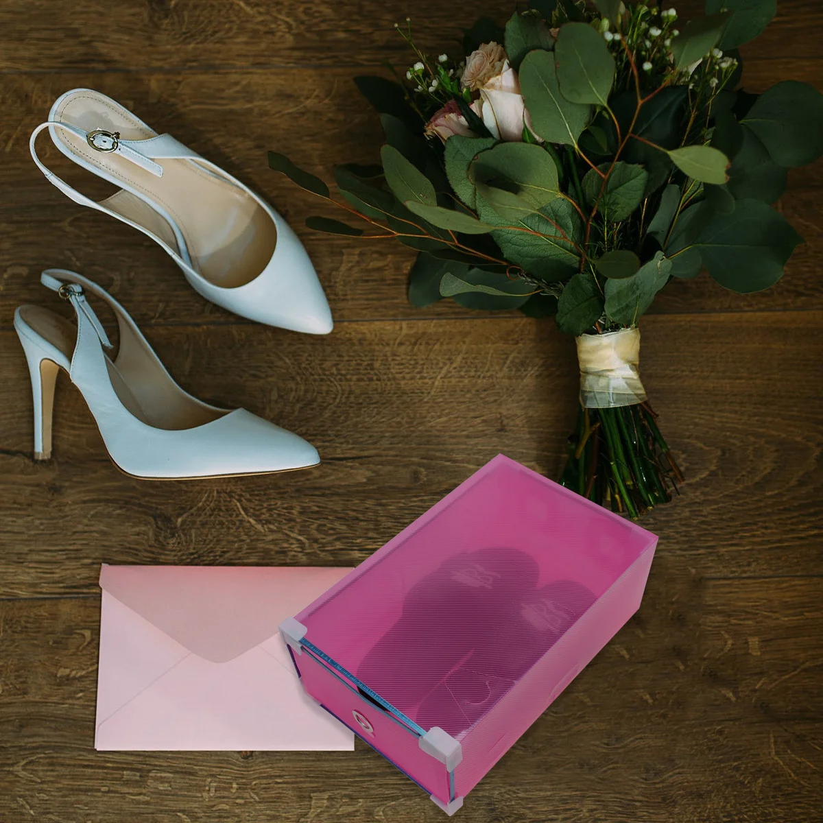 

5Pcs Clear Plastic Shoes Storage Box Stackable Dustproof Drawer Organizer Space Saving Shoe Case Shoes Storage Box Stackable