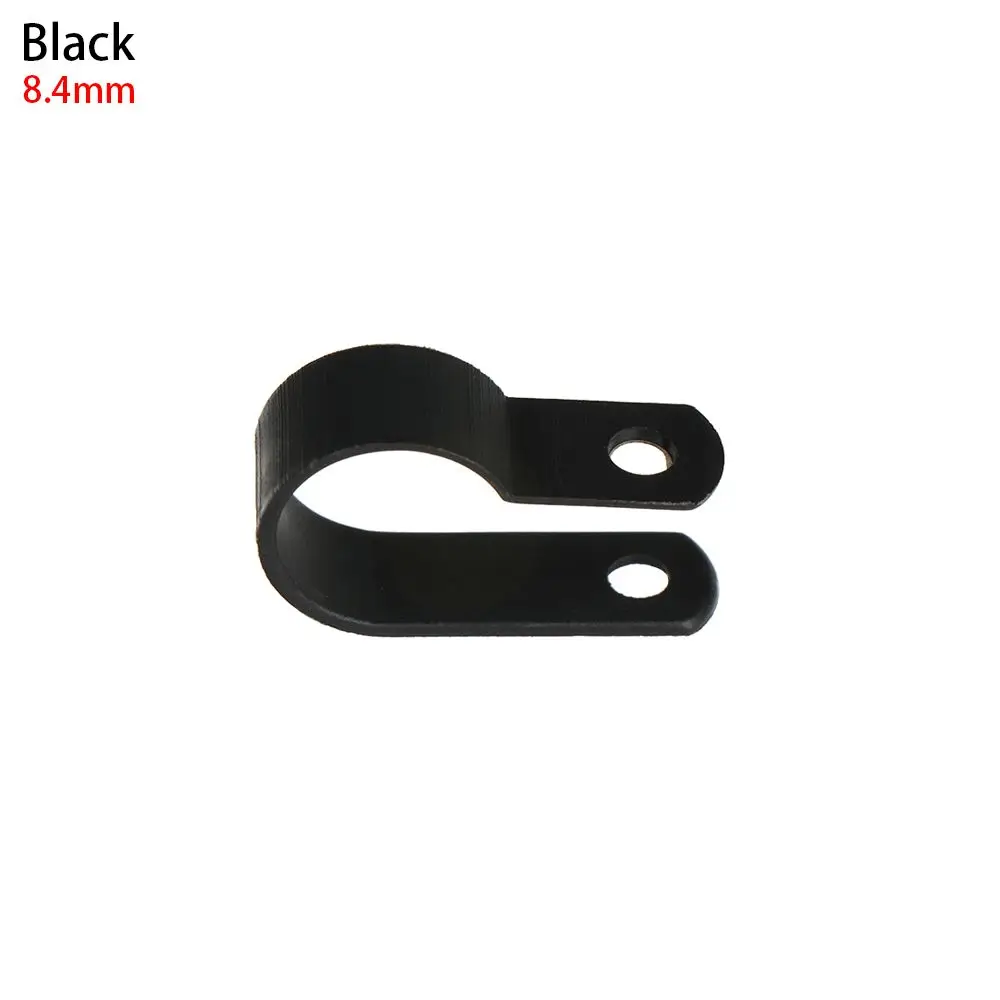 100PCS Durable Electrical Fittings Metal Useful Wiring Hose Fasteners Nylon Cable Clamp Pipe Mounting Fix R-Type Clip