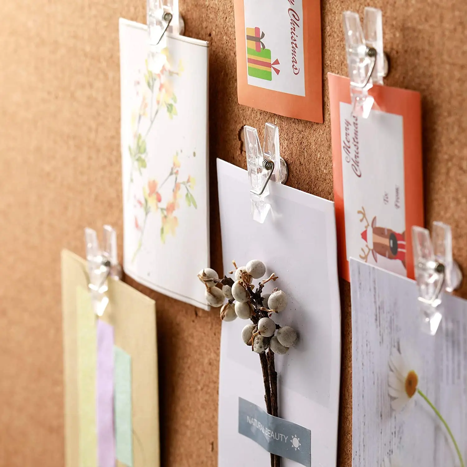 หมุดพลาสติกสำหรับไม้ก๊อกคลิปหนีบรูปภาพขนาดเล็กหมุดตกแต่งหมุดทรัมแบคคลิปกระดาษ