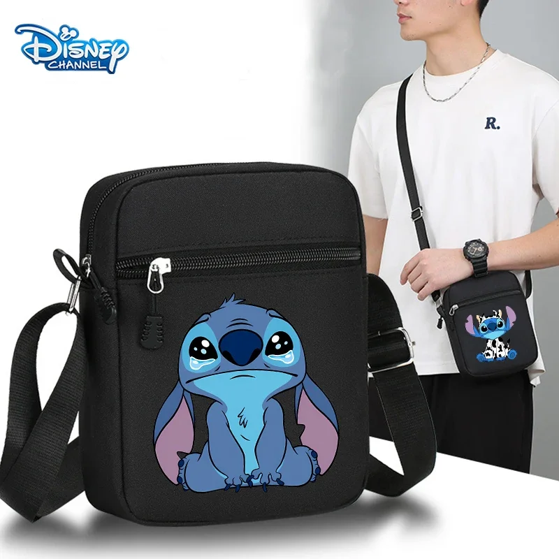 Disney Lilo Stitch Women Men Shoulder Bag Crossbody Bags Girl Boy Oxford Cloth Square Bag Mobile Phone Bags Handbag Anime Gifts