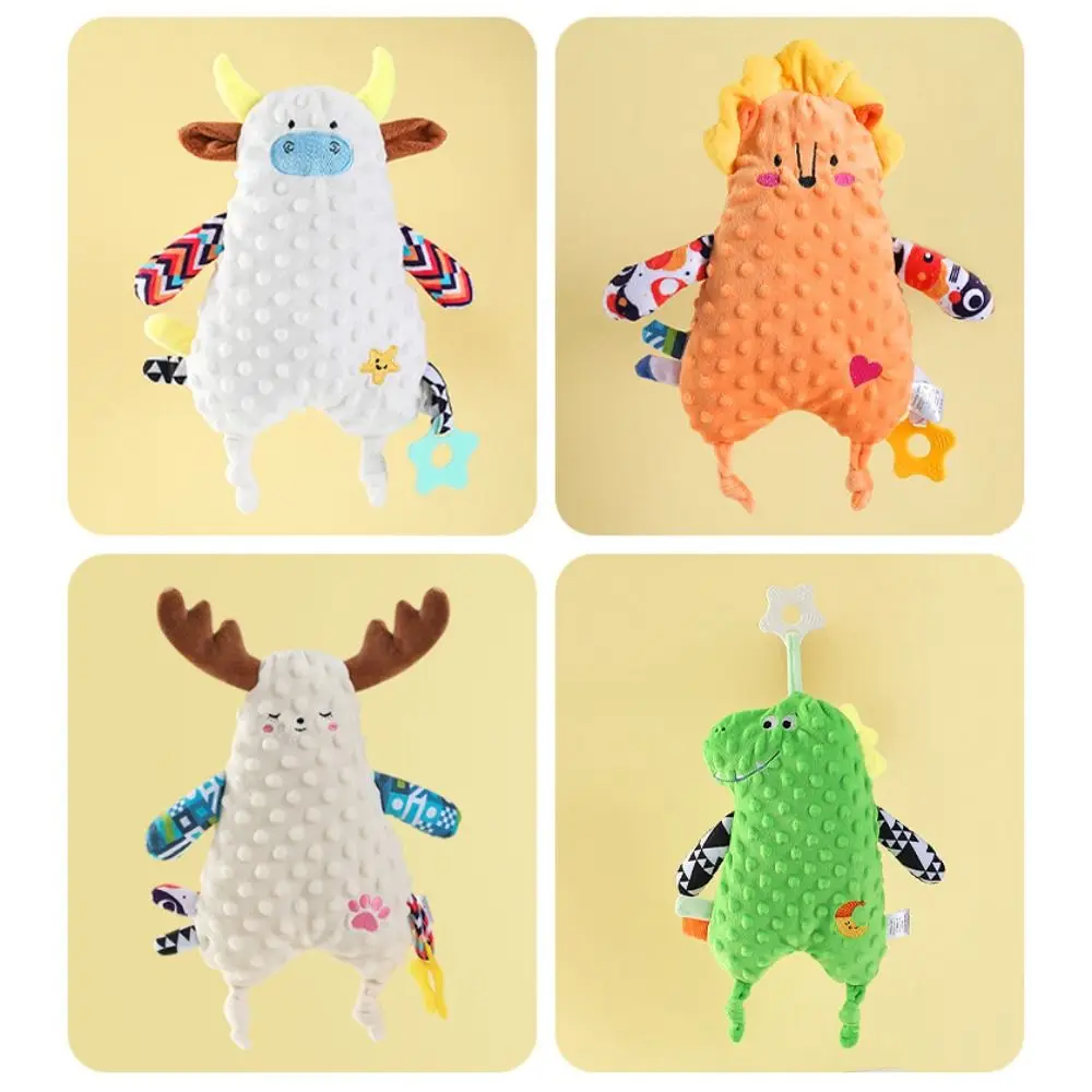 Fashion Lion Rabbit Baby Comforter Toy Cute Squeaky Baby Appease Doll Cartoon Interactive Toy Animal Stuffed Toys Girl Boy