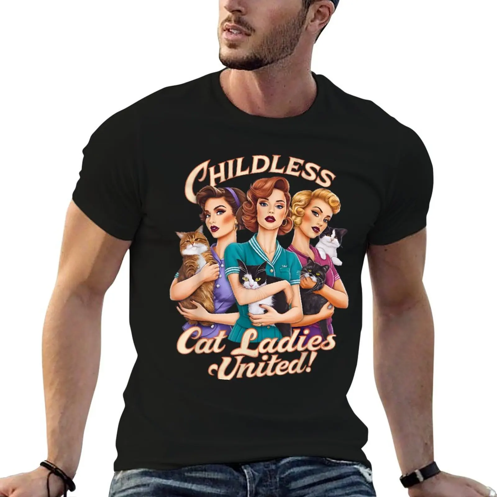 Childless Cat Ladies United T-Shirt Basic Comfort Fit T-Shirt for Men