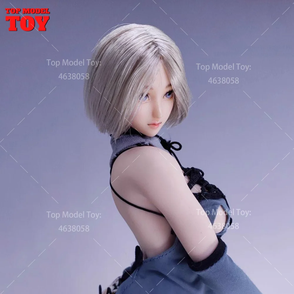 1/6 Customization Beauty Girl Obitsu Light Gray Short Hair Model For 12