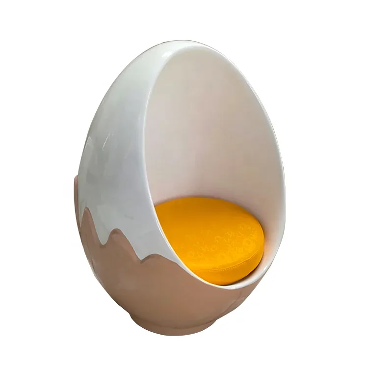 Modern creative fiberglass adult size egg pod shape chair for living room