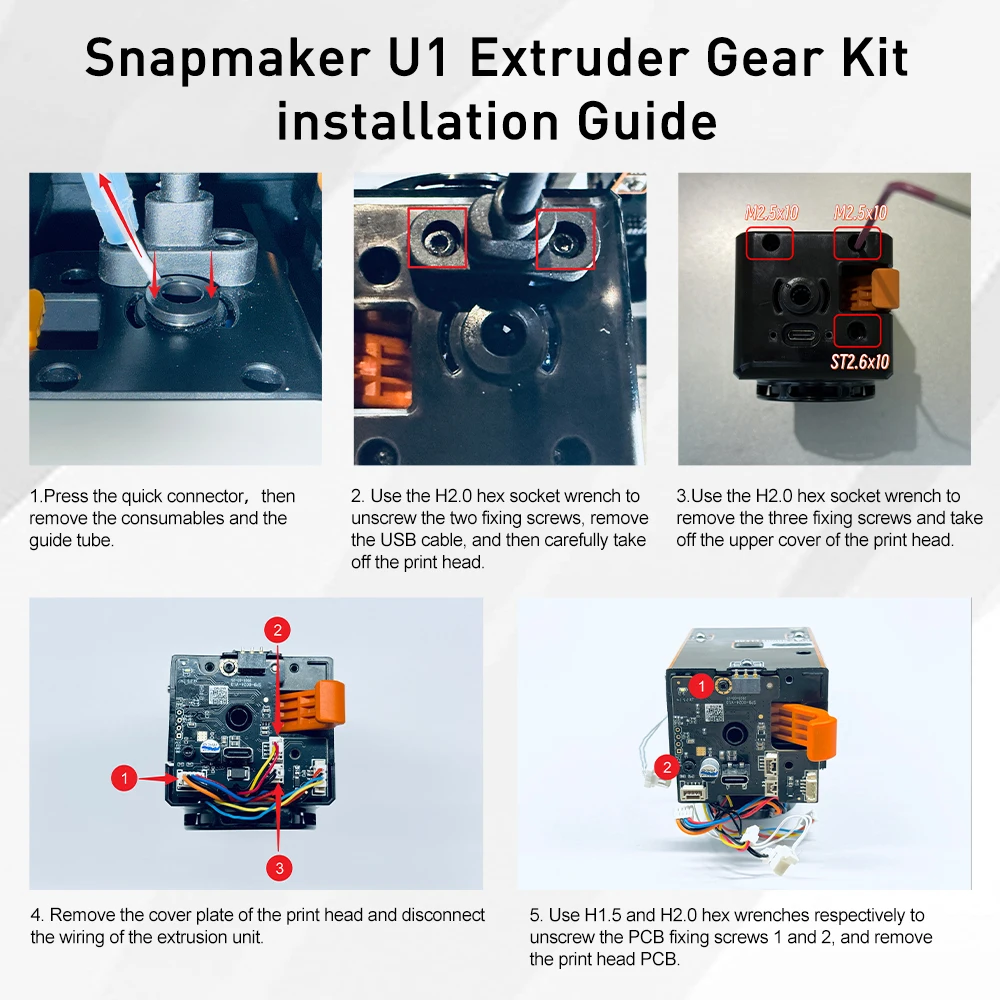 Upgrade-Extruder-Zahnradsatz für Snapmaker U1 SKD11 Gehärteter Stahl Nano-Beschichtete Zähne CNC-Griff POM-Schrägverzahntes Zahnrad für U1 3D-Drucker – Detail 9