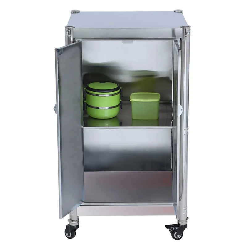 Movable stainless steel stove rack with compartments, induction cooker stainless steel storage rack, simple stove rack can be cu