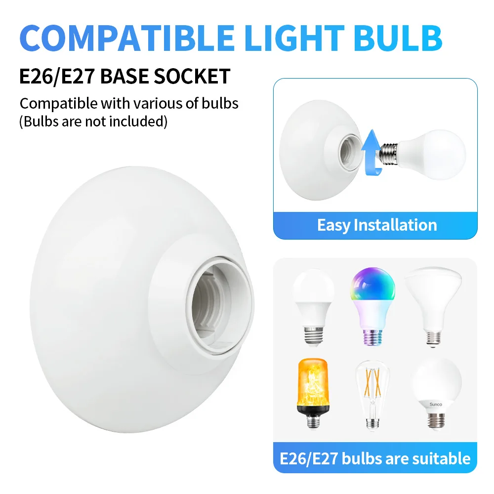 DIY E27 LED Light Bulb Holder Round Socket Base，850°fireproog Hanging Lamp Socket Base Industrial Ceiling Wall Light Base Holder
