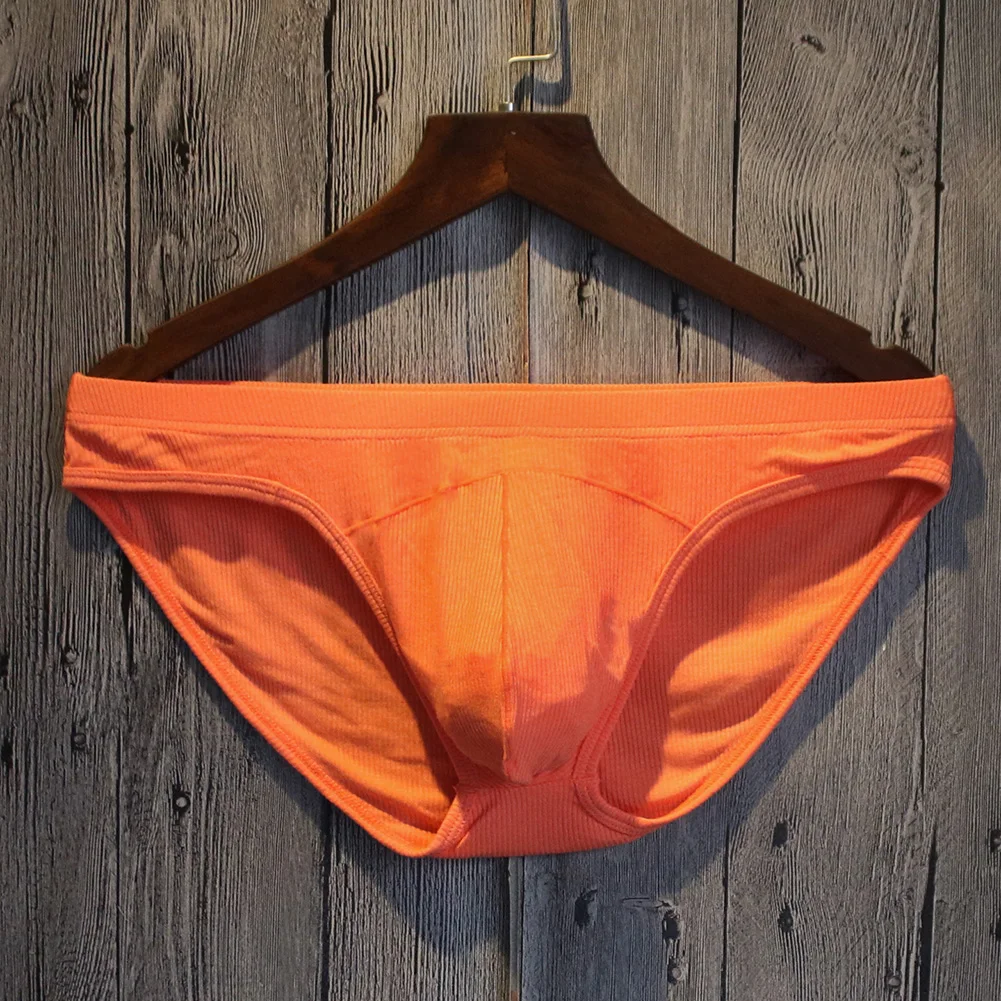 1 قطعة الرجال الصلبة مخطط الملمس ملخصات الملابس الداخلية تنفس U محدب الحقيبة السروال بلون مثير ملخصات M-2XL حجم كبير #3