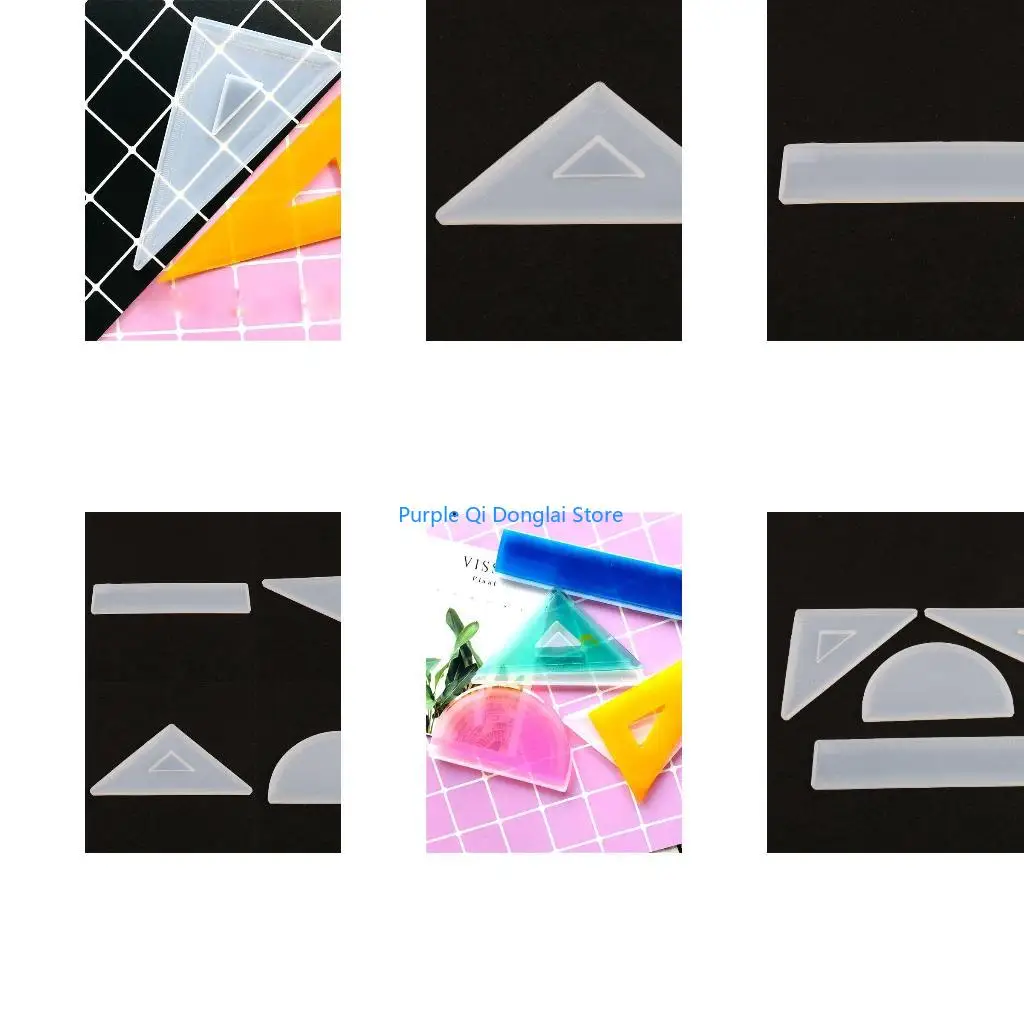 L21E 4PCS Protractor Triangular Ruler Ruler DIY Craft Jewelry Making Mo