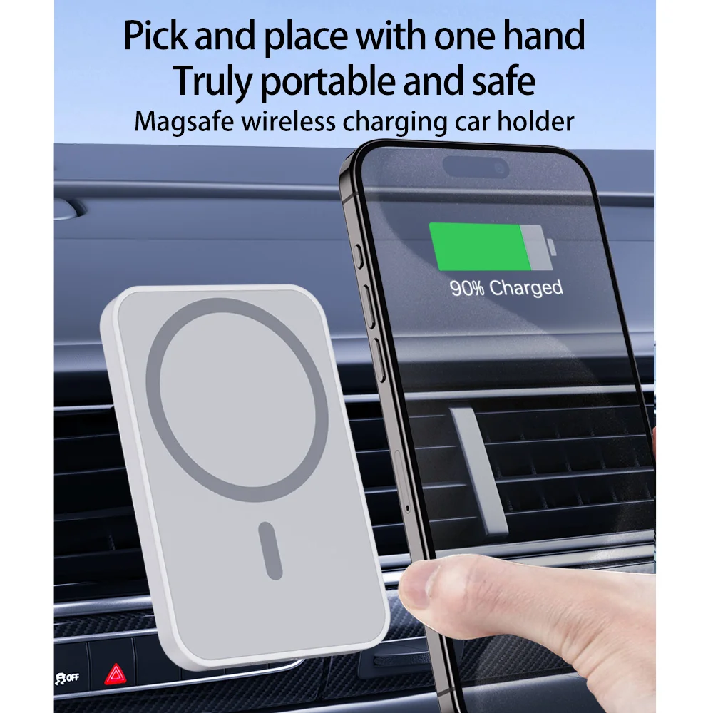 Magnetic Wireless Car Charger MagSafe for iPhone 15 14 13 12 11 Pro Max Xiaomi Samsung Magnet Air Vent Mount Phone Holder Stand