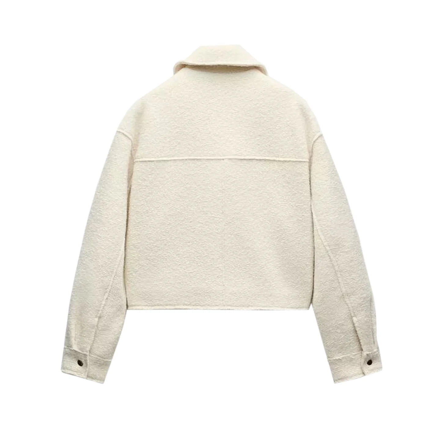 Z 2025 الخريف جديد المرأة Sle ort اللؤلؤ الجلود Jaet معطف الدفء طويل Sve سستة إغلاق لا قبعة وشملت