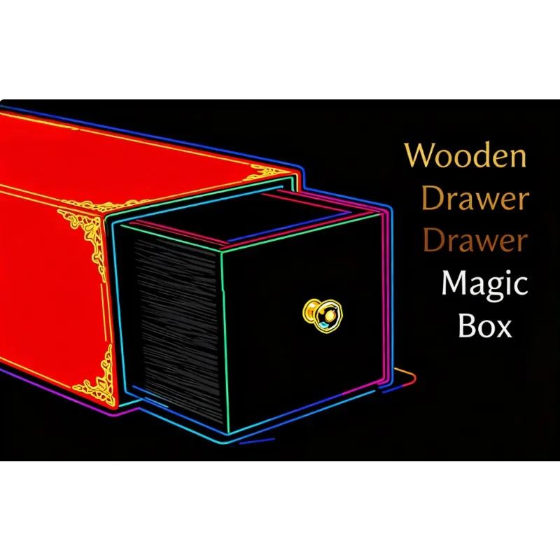 木製引き出しマジックボックス-ステージイリュージョン、トリック、ギミック、マジシャン、マギアアクセサリー用のプロ仕様の消失＆出現小道具