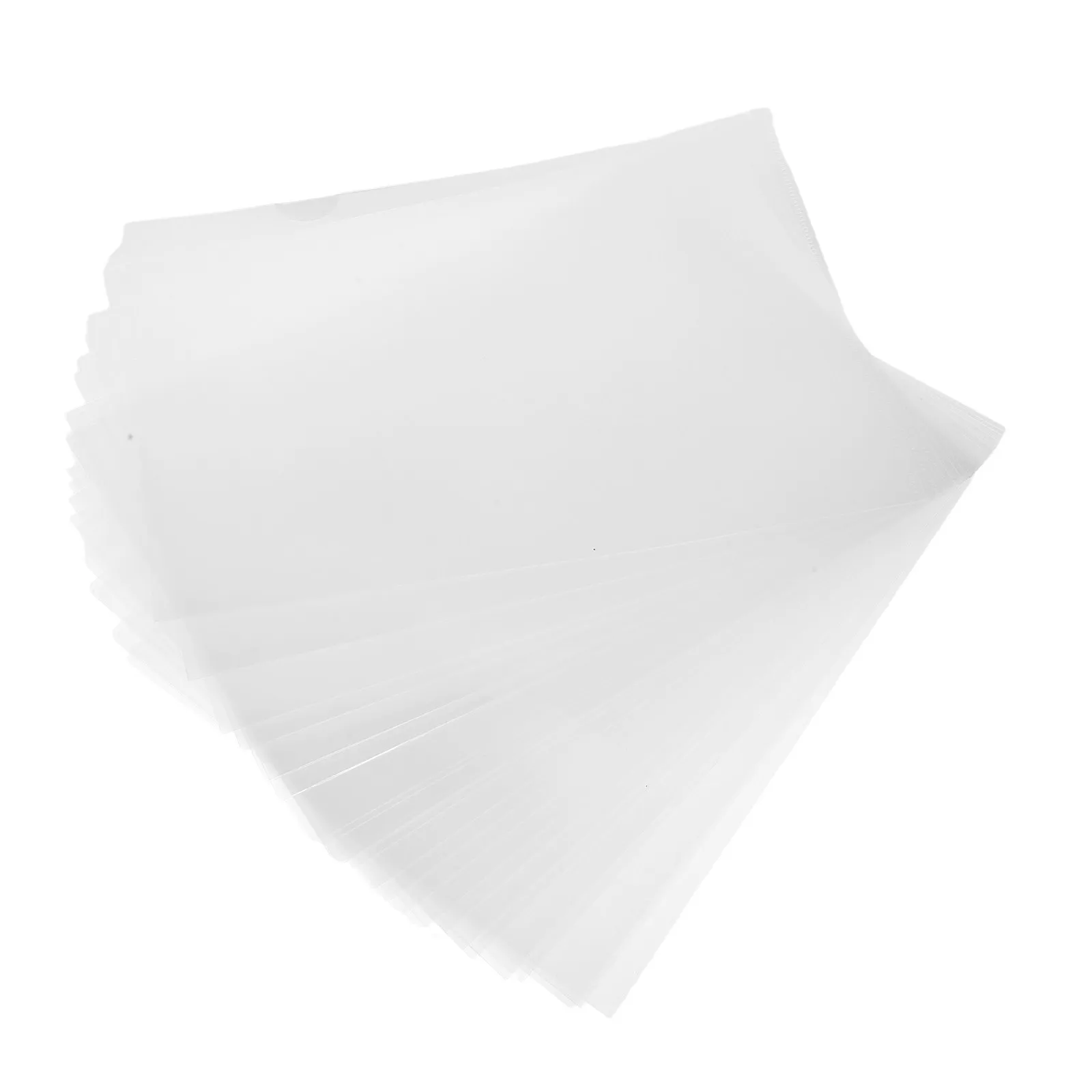 

24Pcs Transparent File Folder A4 L-Shaped Plastic Document Holder Paper Storage Sleeve Office School Business File Organizer