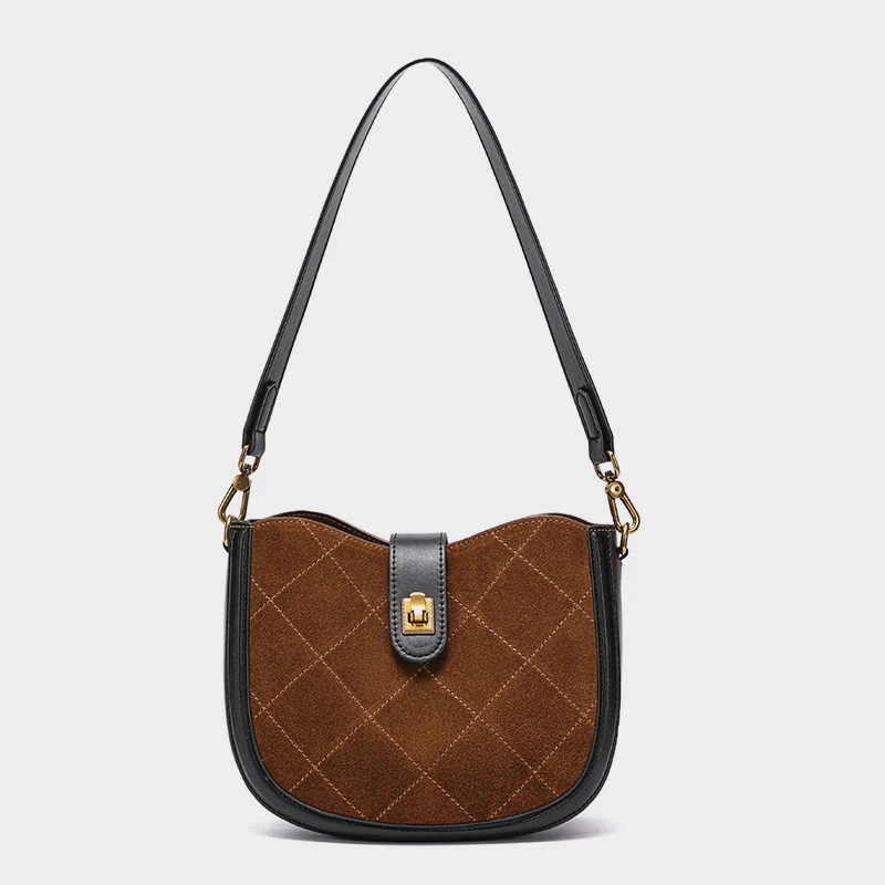 

Hifashion шикарные замшевые седельные маленькие сумки через плечо из натуральной кожи для женщин 2025 роскошные дизайнерские стеганые женские сумки