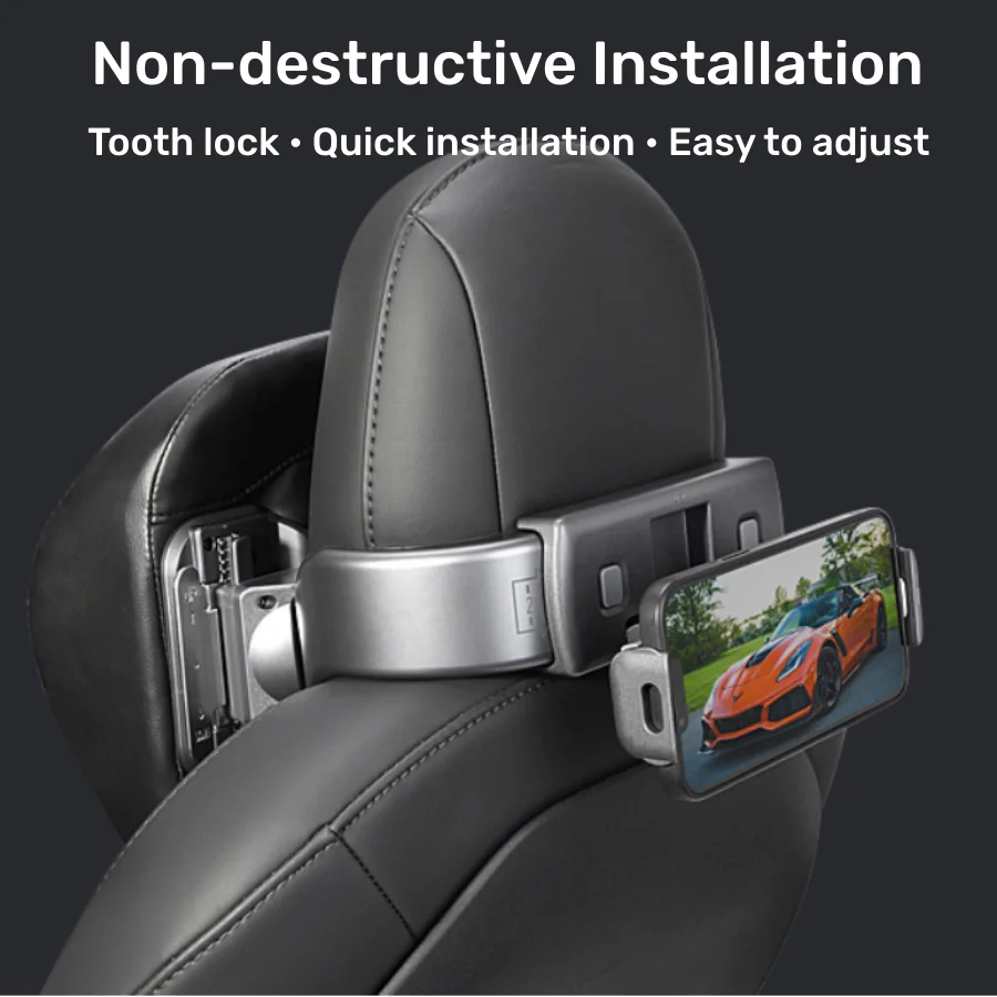 For Tesla Model Y Model 3 Multifunction Adjustable Car Neck Pillow Premium Vehicle Head Rest Support Headrest with Phone Holder