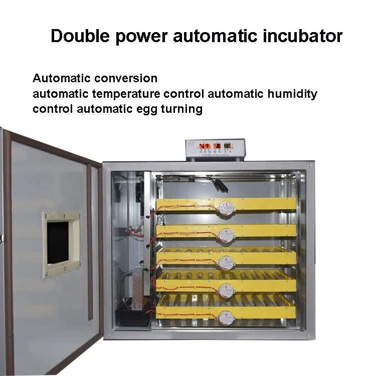 Hot Sales 300 Egg Automatic Chicken Egg Incubator With 12V/220V Solar Power PC Material For Farm Use