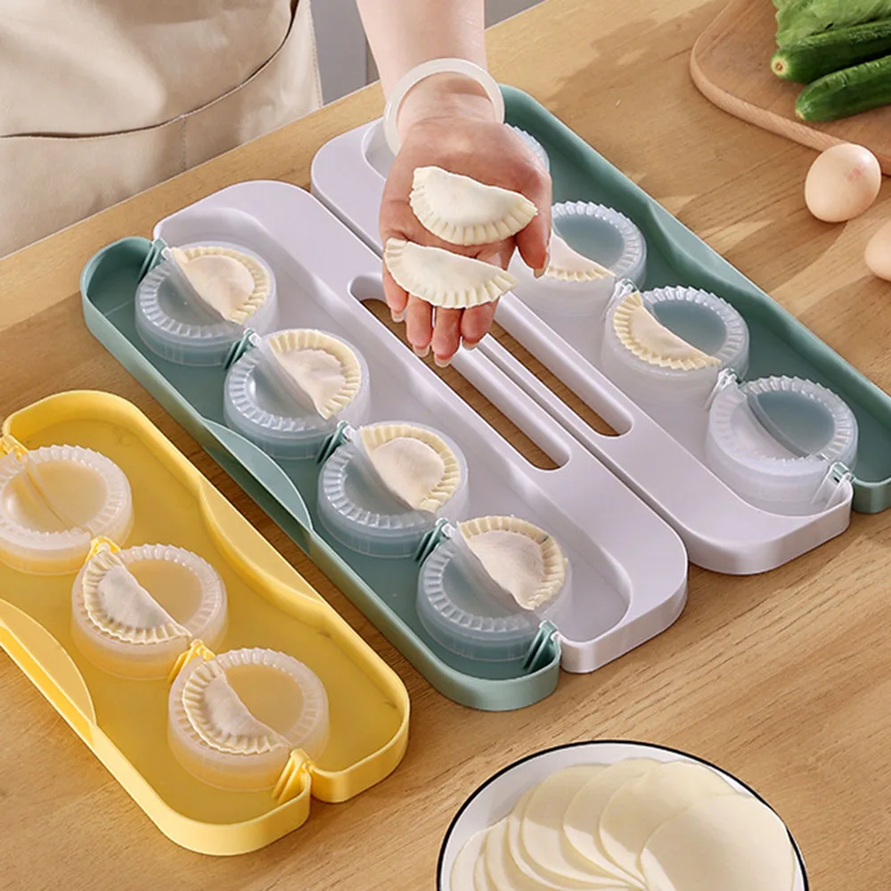 8-Grid Dumpling Making Mold Pleated Pressing Edge Design Dumpling Mould Labor-Saving Dumpling Maker Kitchen Accessories