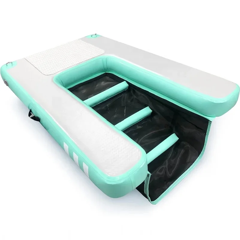 Luxury Large Inflatable Dog Water Ramp High Stability Non-Slip EVA Platform Dog Pool Boat Water Ladder Wholesale