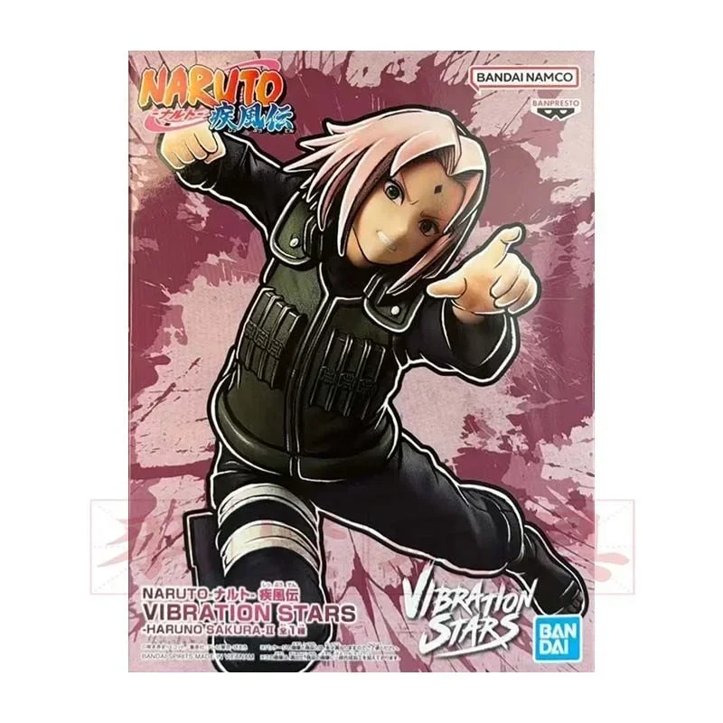 Original Bandai S.h.figuarts Naruto VIBRATION STARS Sakura Edition Action Figure Anime Model Toys Ornaments Figure Gifts 14cm