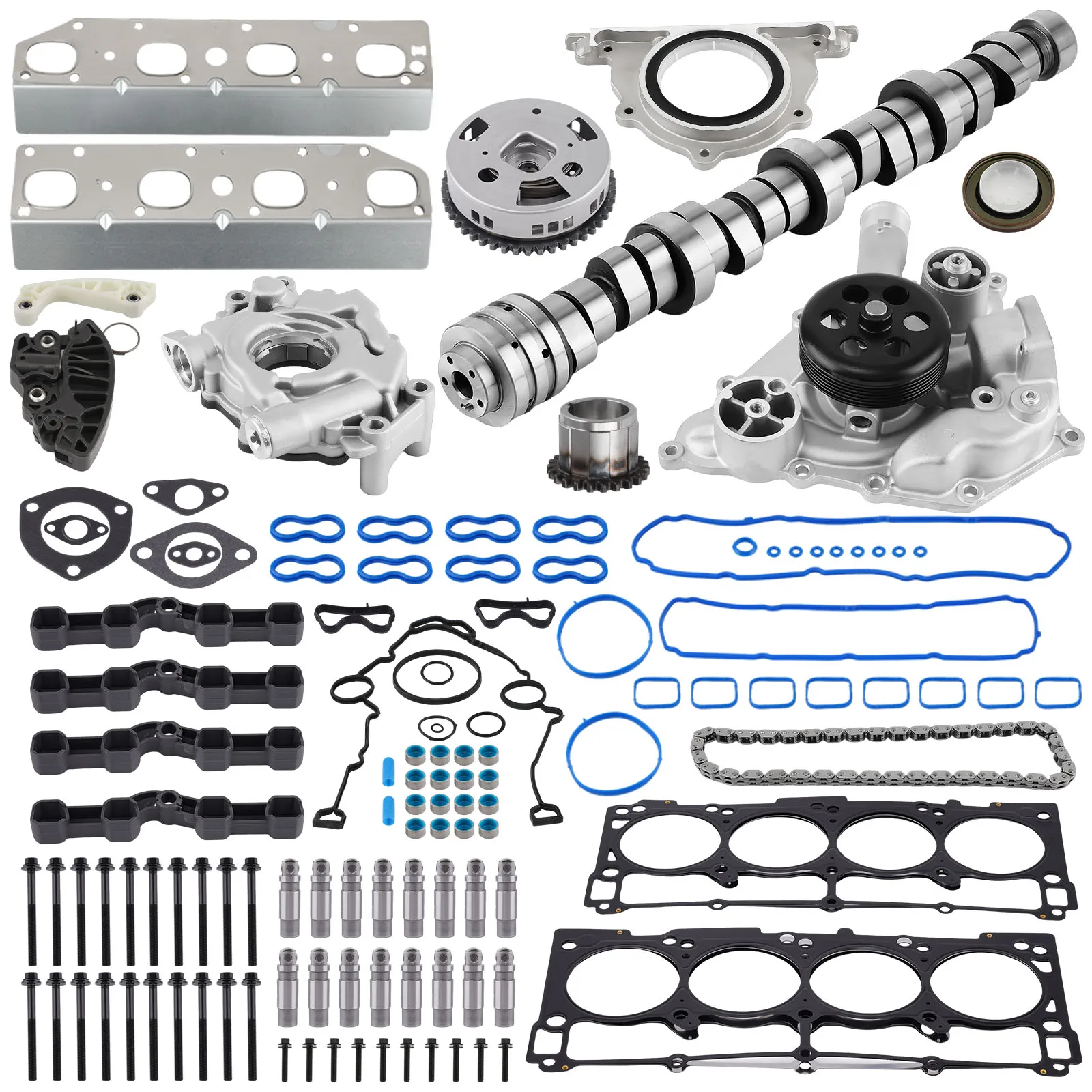 MDS Valve Lifters(Front & Rear)& Camshaft&bolts(30pcs) & Cylinder Head Gaskets For Dodge Durango Ram 1500 ST 5.7L V8