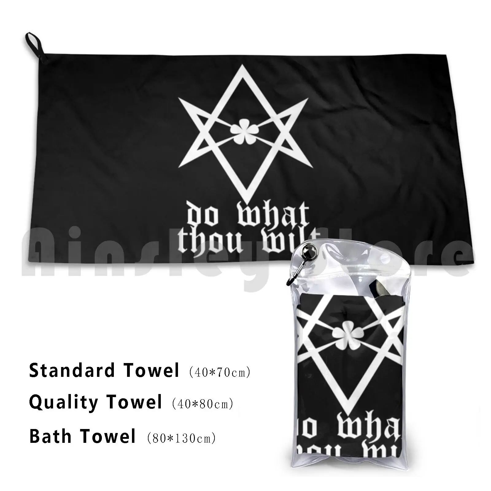 Do What Thou Wilt-Unicursal Hexagram Bath Towel Beach Cushion Unicursal Crowley Thelema Magick Do What Thou