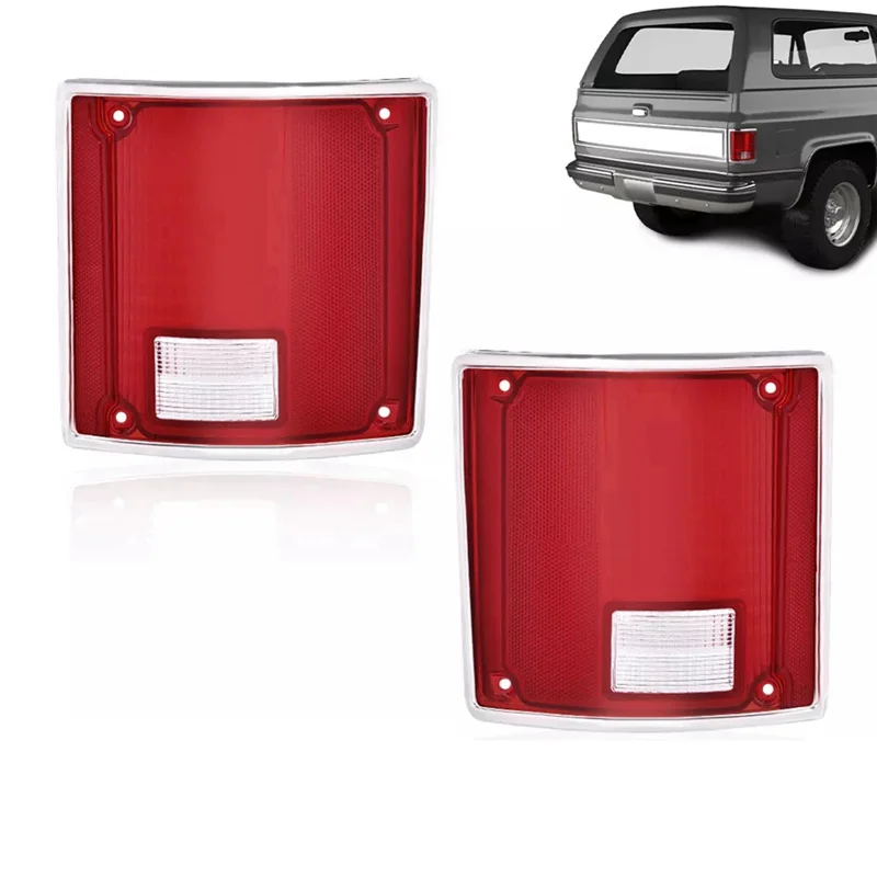 

For Chevy C10 K20 GMC Sierra 1973-91 1Pair Car Tail Lights Tail Lamps With Chrome Bezel GM2801122, GM2800122-A28K