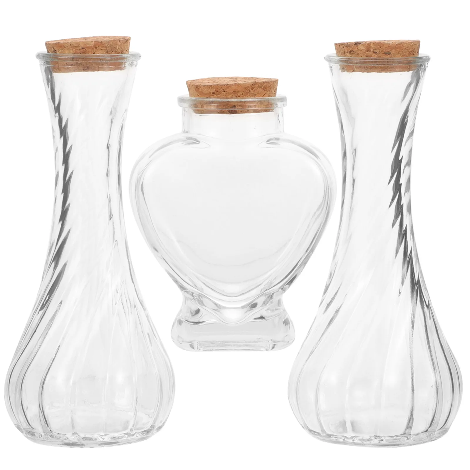 

3 Pcs Sand Ceremony Bottle Set Flowing Glass Small Bottles Gift Wedding Mini Transparent Keepsake Vial Vacation