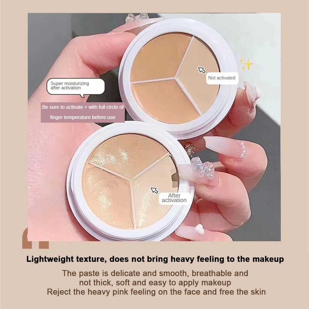 /4pcs dreifarbiger Concealer spurloser Concealer Trimmen Concealer feuchtigkeit spendend und leicht Concealer Gesicht Gesicht