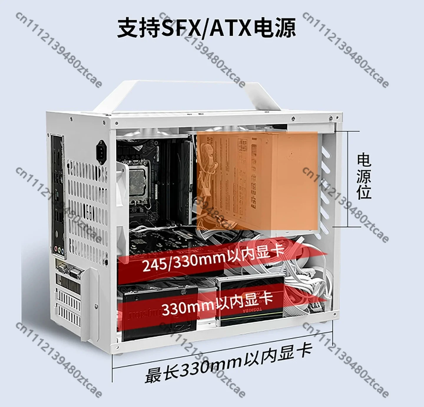 Mini ITX MATX Case Portable White Empty Chassis Acrylic Side Panel SFX Power Supply Desktop Computer Case