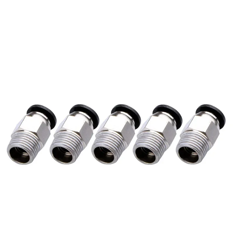 10pcs/lot PC4-M10 Levegőműködtetésű csatlakozók számára 3D Nyomtató alkatrészek bowden Gyors jointer Kapcsolás 1.75/3mm Cső PC4M6 Kellékek PTFE csöves