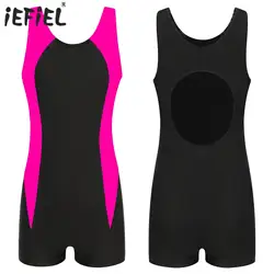 Kids Girls One-piece Swimsuit Keyhole Back Boyleg Print Athletic Swimwear Pool Beach Bating Surfing Suit UPF 50+ Rash Guartd