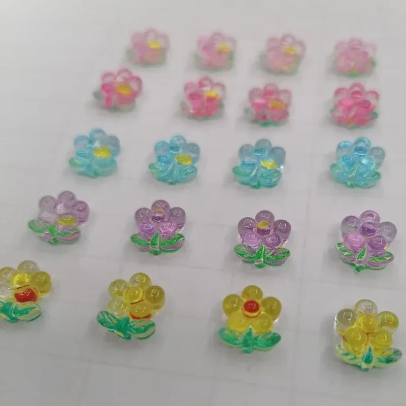 30pcs 8mm*9mm Flower shape Flatback Cabochon Rhinestones applique Crystal Nail art designs HF522