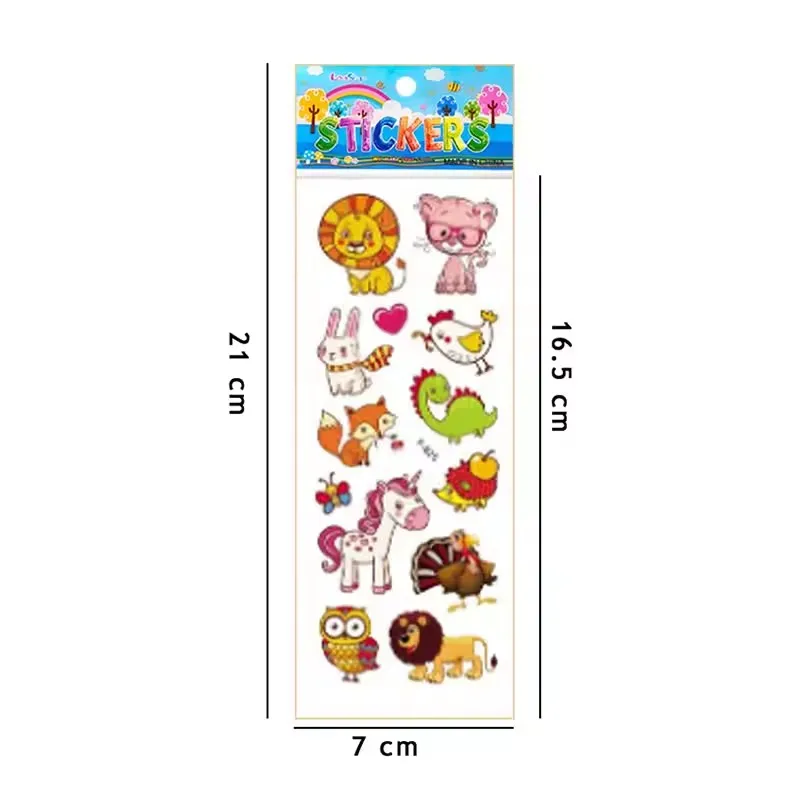100 sheets Sticker Kids Cute 3D Cartoon Stickers Mixed School Teacher Reward Children Early Learning Toys for Children GYH