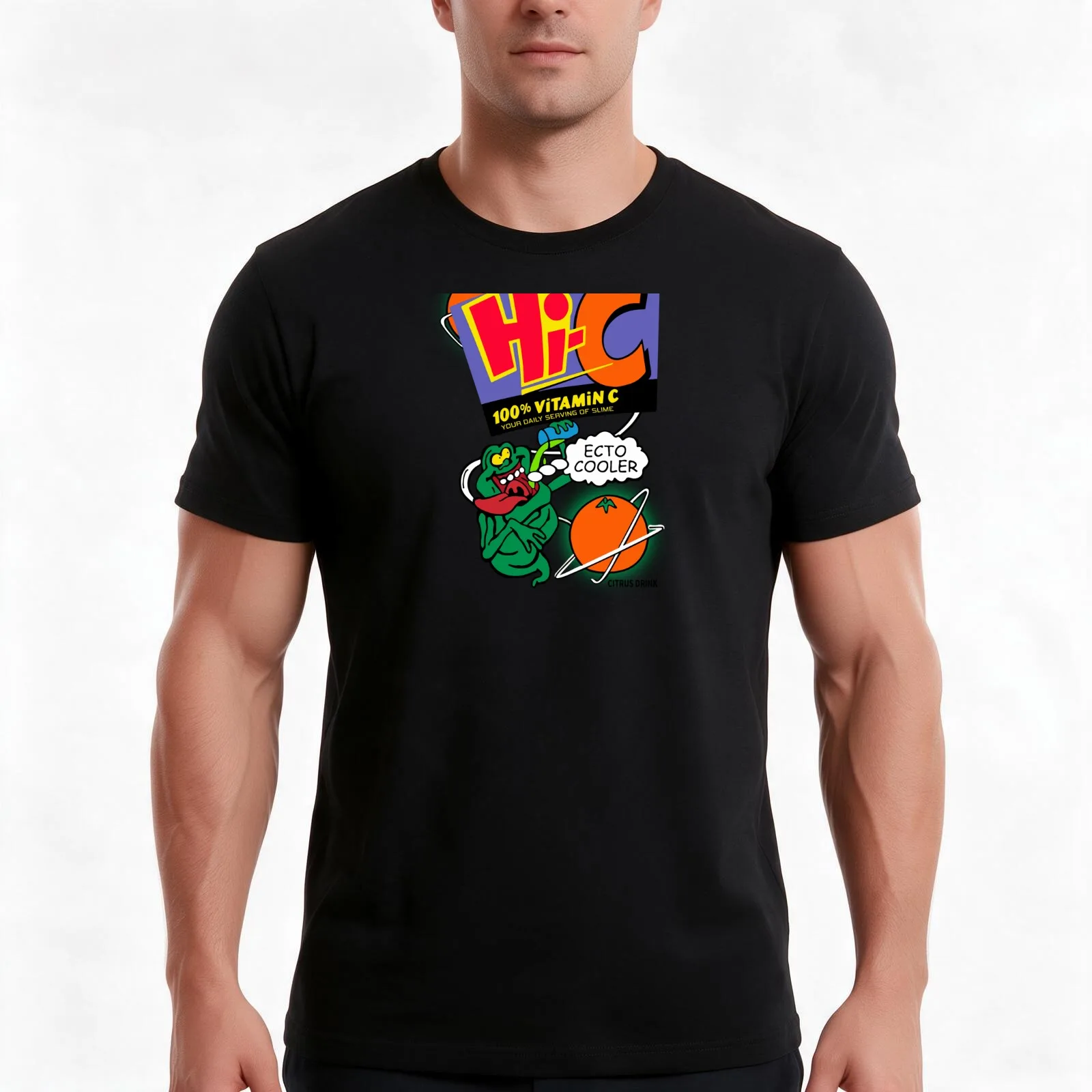 Ecto Cooler T-Shirt, Summer Casual Cotton Tee, Oversized Streetwear Tops, Vintage Graphic Print, Loose Fit Short Sleeve