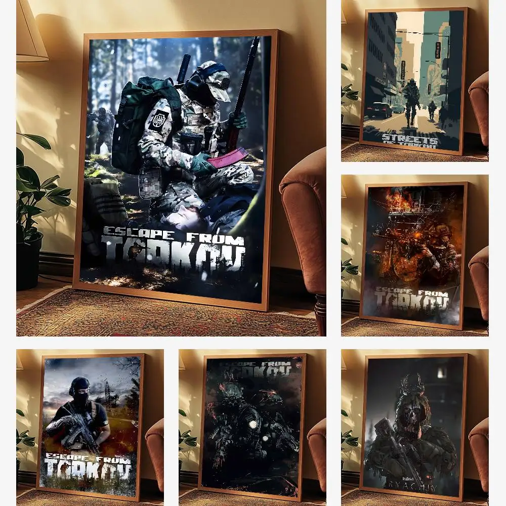 لعبة فيديو الهروب الإلكتروني من تاركوف ملصق فني ذاتي اللصق ملصق مضاد للمياه مقهى ديكور جدران غرفة النوم