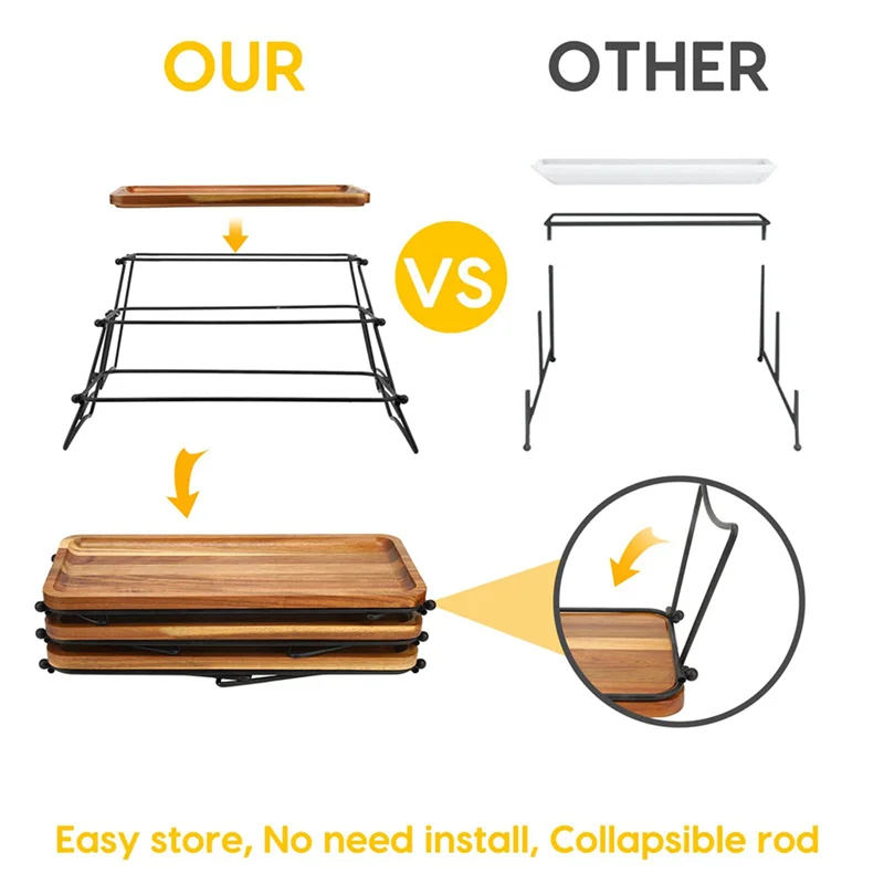 

AT05-2X 3 Tier Cupcake Stand And Towers Serving Tray For Party, Wooden Dessert Table Display Set