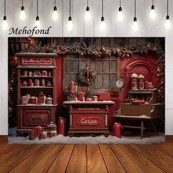 Mehofond Photography Background Winter Christmas Vintage Wooden House Xmas Snow Kids Family Portrait Decor Backdrop Photo Studio