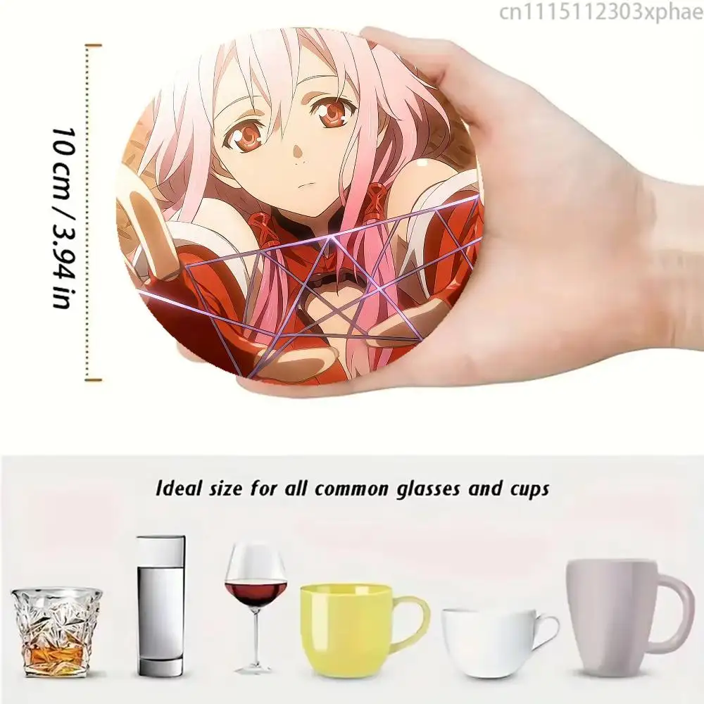 Inori Yuzuriha G-Guilty Crown Anti-slip Tea Coffee Cup Pad Heat-Resistant Round Bowl Teapot Mat Home Gift