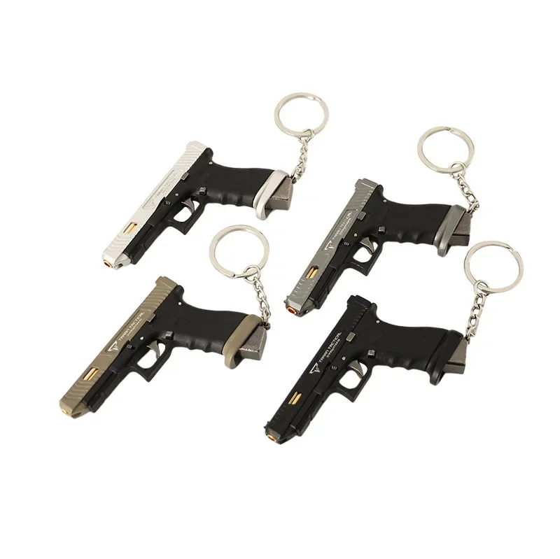 Pistol Shaped Keychain Charm Realistic Model Removable Magazine Miniature Tactical Pistol Model Gift  Key Chain Decor Home Decor