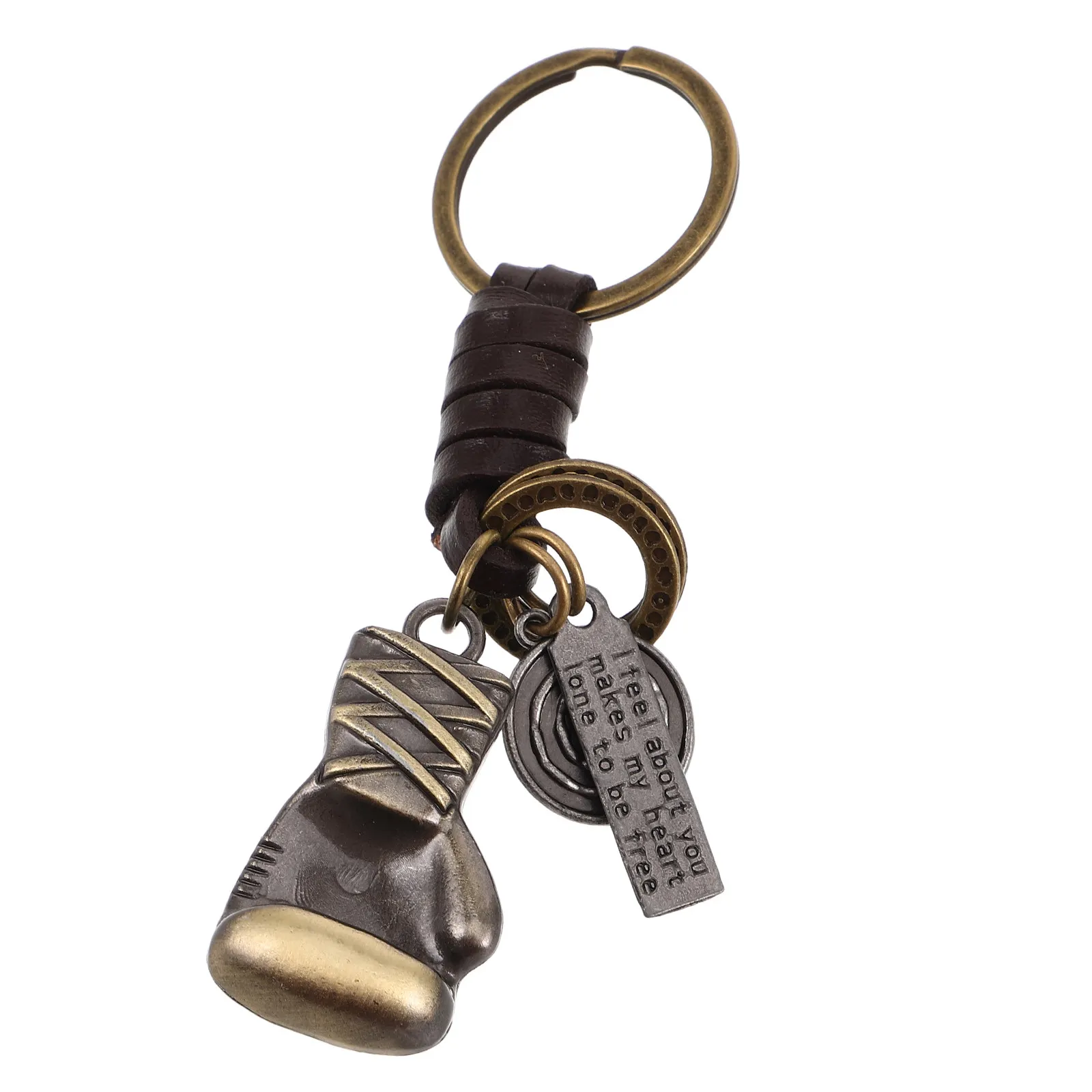 Boxing Gloves Pendant Keychain Compact Metal Key Ring for Handbag Wallet Backpack Car Keys Sporty Stylish Decor