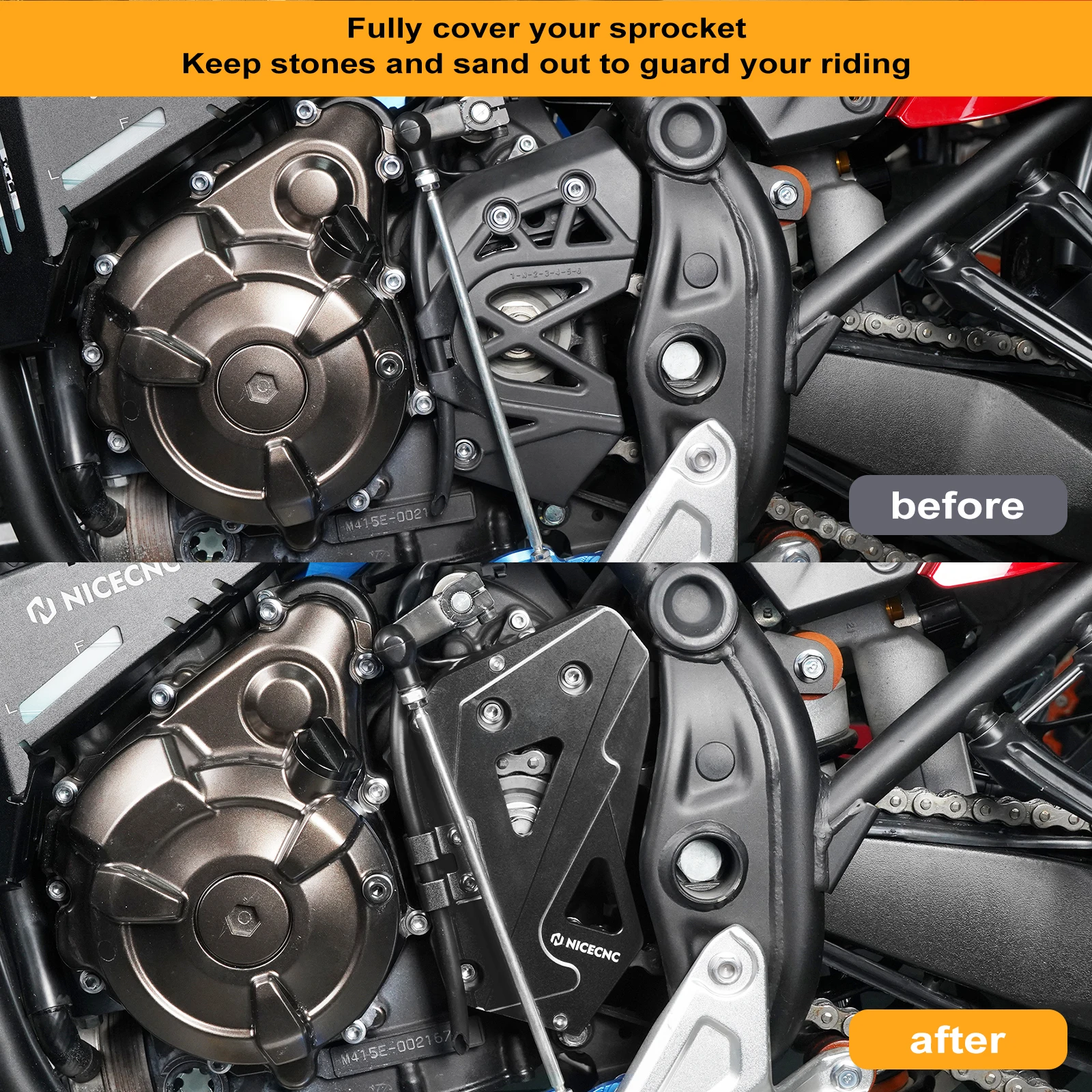 

For Yamaha Tenere 700 XTZ 700 2019-2024 Gear Shift Linkage Cover Chain Guard Case Saver Tenere700 T700 Rally Edition 2020-2024