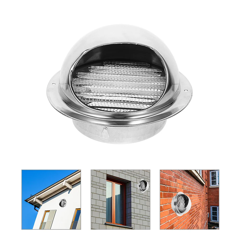 Ventilation Hood Wall Mount Fan Crawl Space Exhaust Cover Spherical Tuyere Cap 304 Stainless Steel Exterior