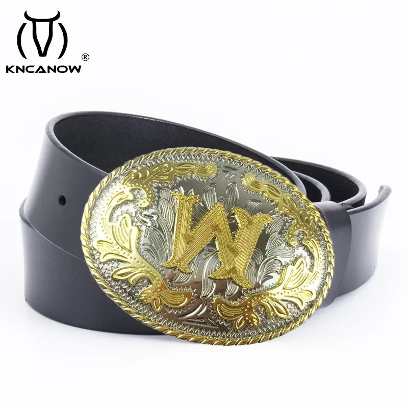 

Kncanow Men Belts W Logo Leather for Classic Unique Design Business Elegant Feel Fashion Comfortable Colorful Style Cowboy Male