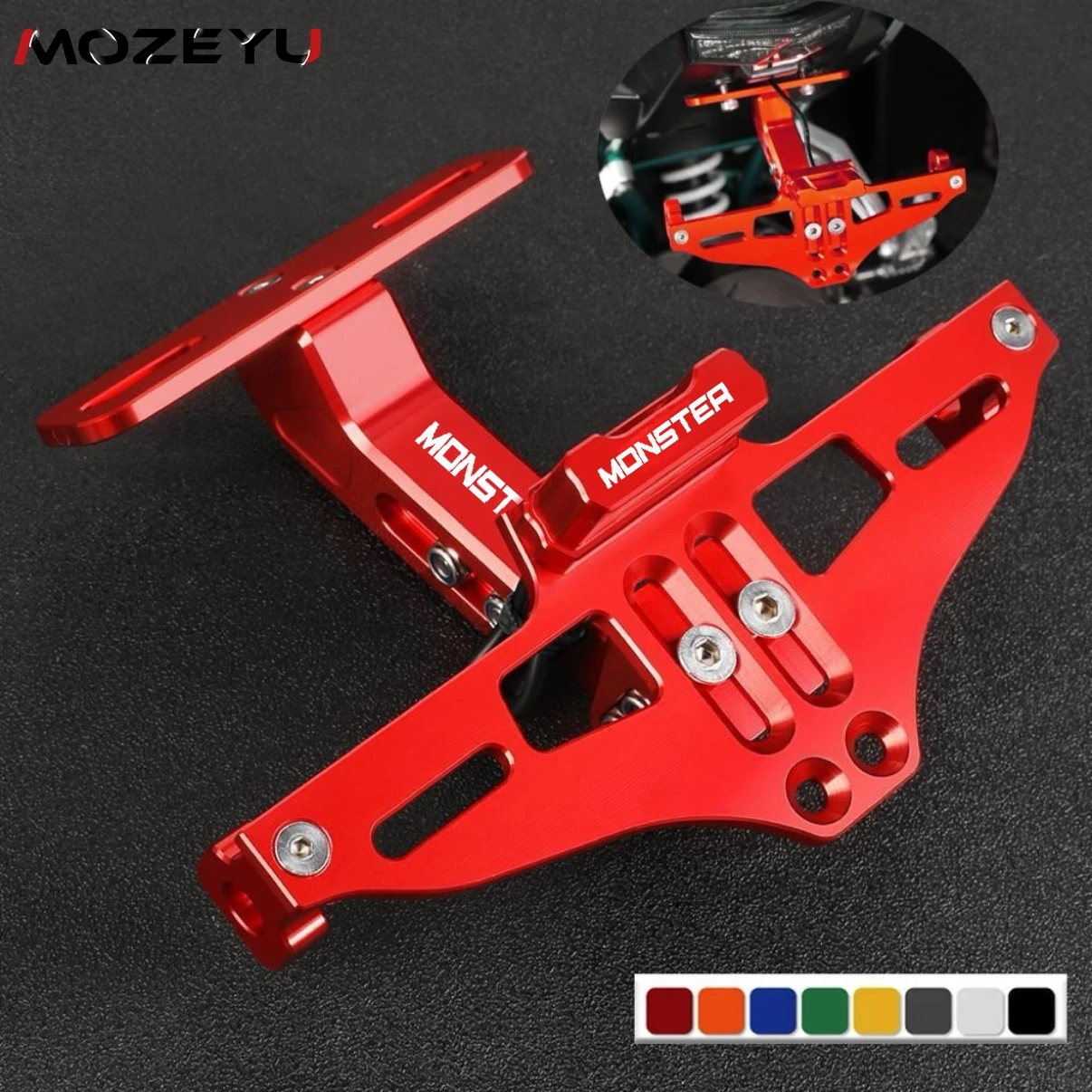

For Ducati MONSTER 796 797 821 400 620 695 696 MONSTER 937 1199 1299 848 License Plate Holder Light Tail Tidy Fender Eliminator