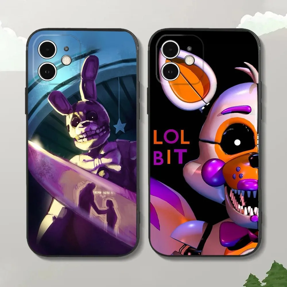 

F-Fnaf Game Phone Case For iPhone15,14,13,12 Mini 11 Pro XR,X,XS,MAX 7,8 Plus Silicone Cover Soft Black
