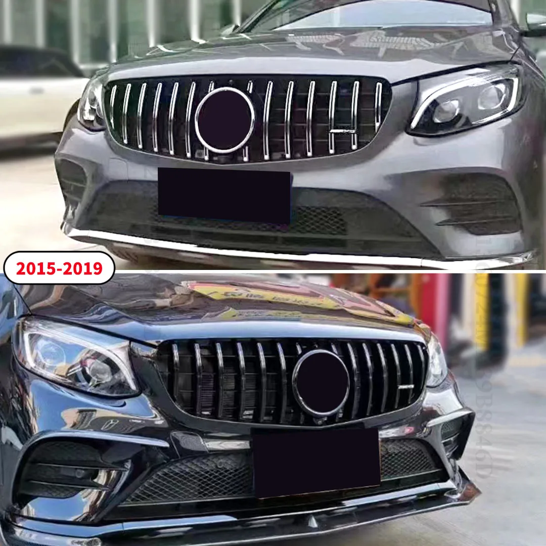 Front Grille Bumper Grill Grid Tuning Inlet Middle Mesh For Mercedes Benz GLC Coupe C253 X253 2015-2023 Accessories Part