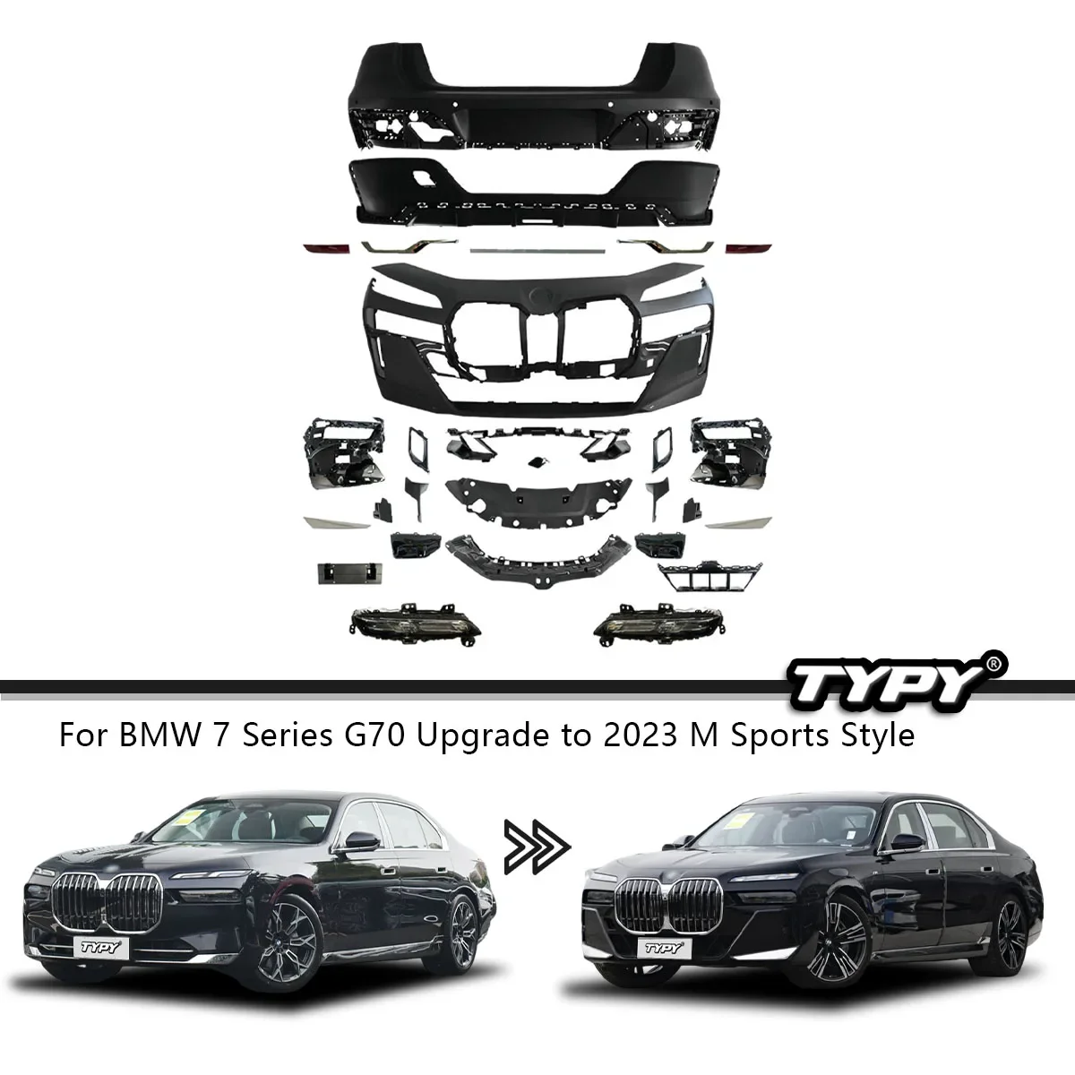 New Design Body Kit For BMW 7 Series G70 Upgrade To G70 Mt Sport Style Full Body Kit Parts System Exterior Accessories