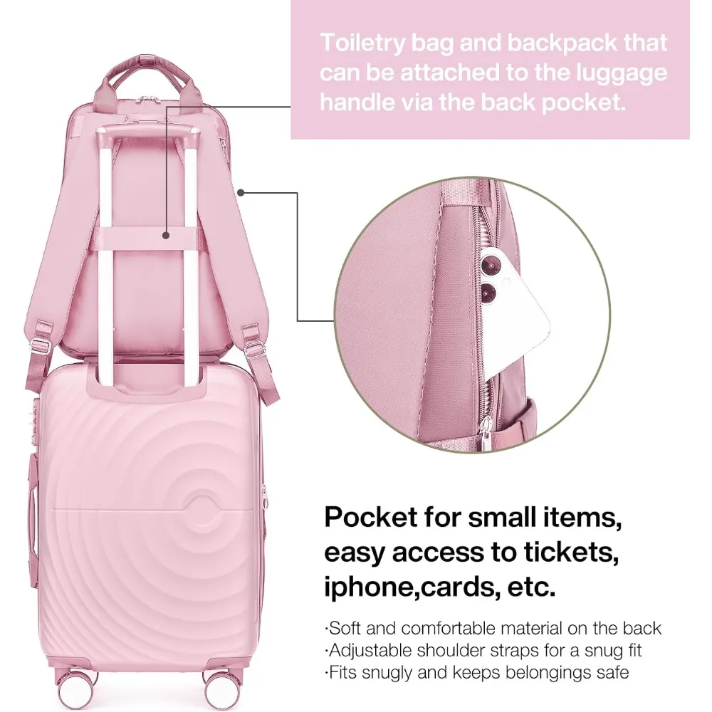 Maleta de mano liviana expandible de 20 pulgadas con ruedas, aprobada por aerolínea, 22x14x9, equipaje de viaje S